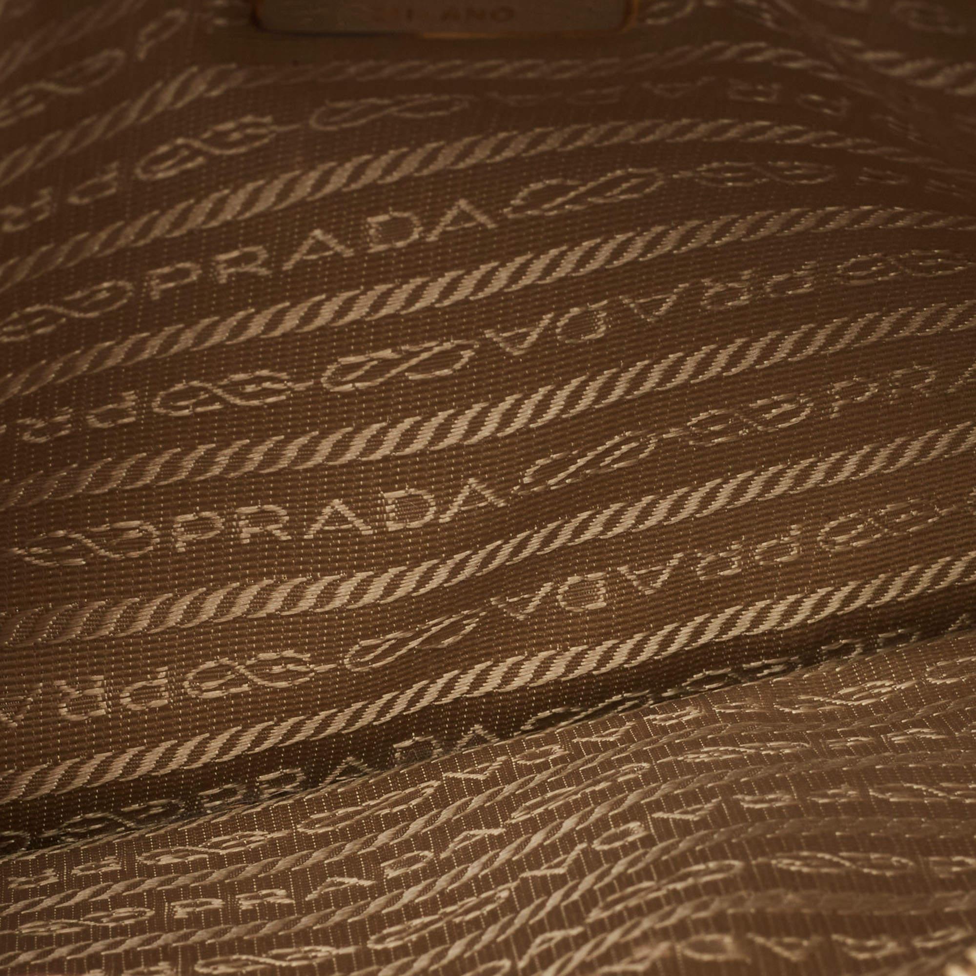 Prada Tan Lasercut Saffiano Leather Open Tote 7