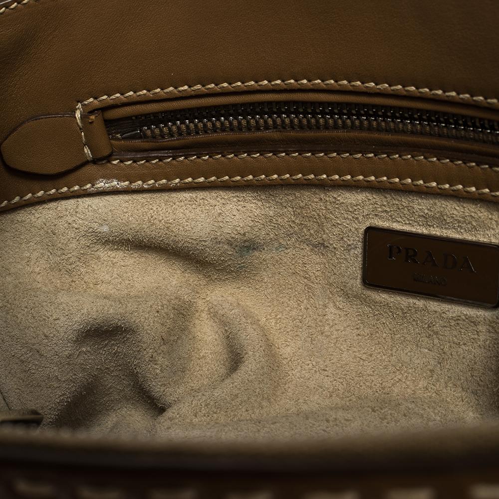 Prada Tan Leather Mini Double Zip Tote 4