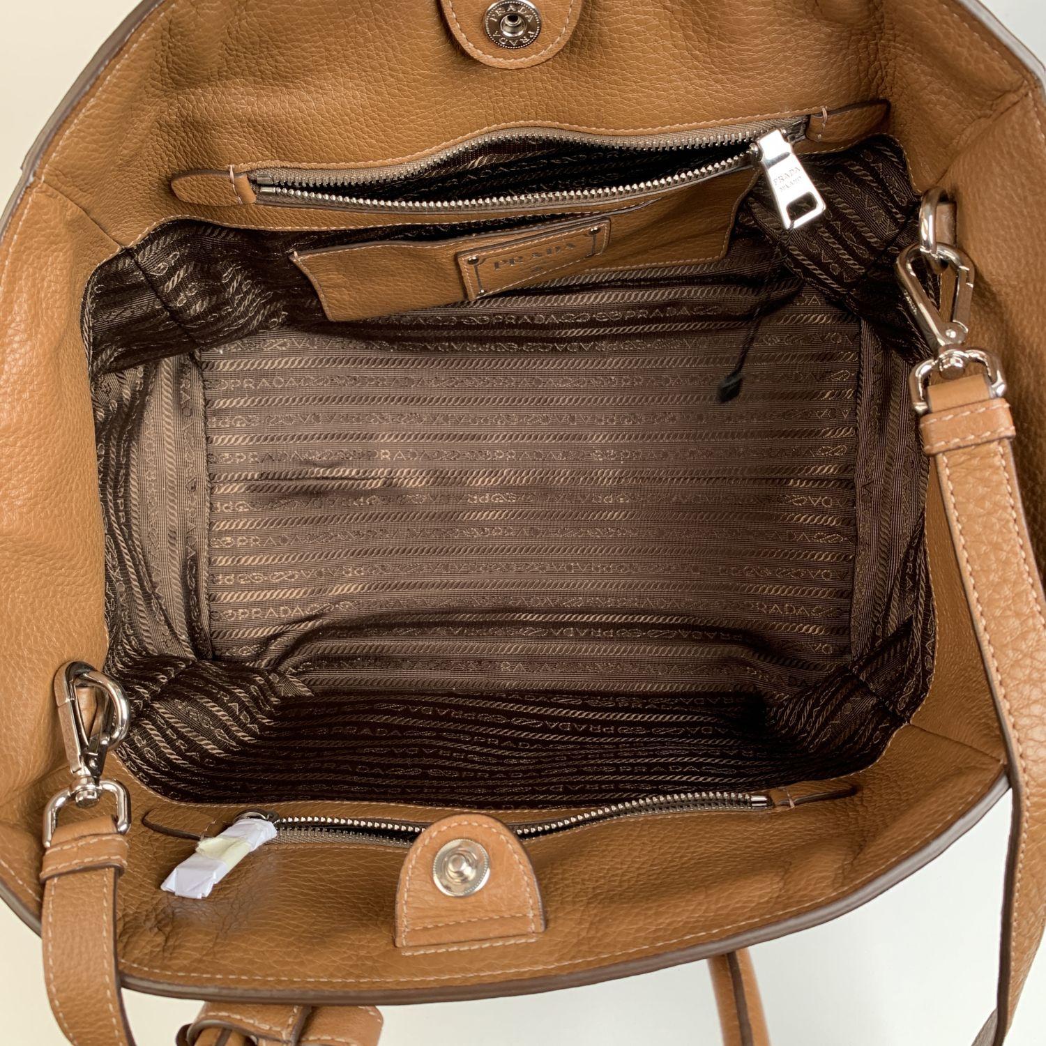 Prada Tan Leather Vitello Phenix Tote Shoulder Bag BN2795 2