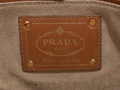 Prada Tan Madras Woven Tote Bag
