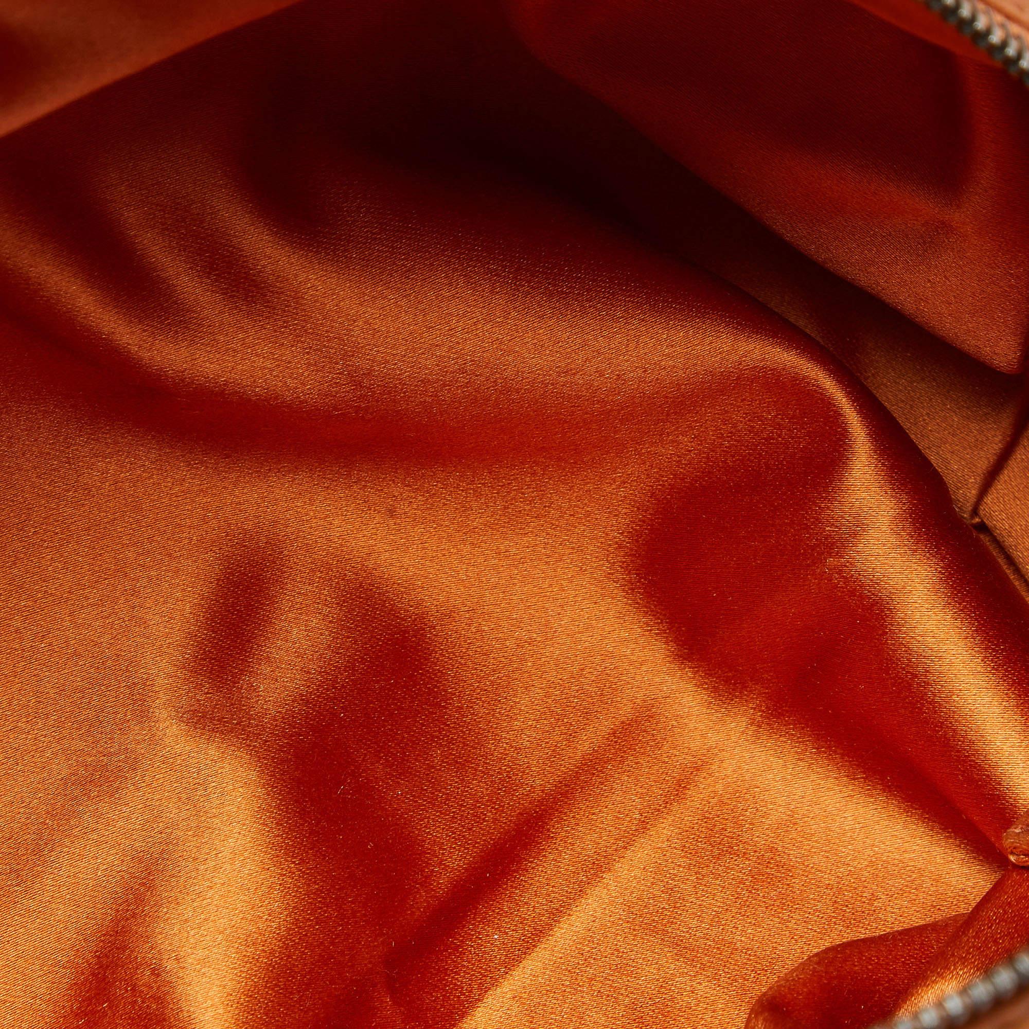 Prada Tan/Orange Leather Satchel For Sale 3