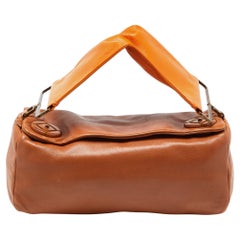 Prada Tan/Orange Leder Schulranzen