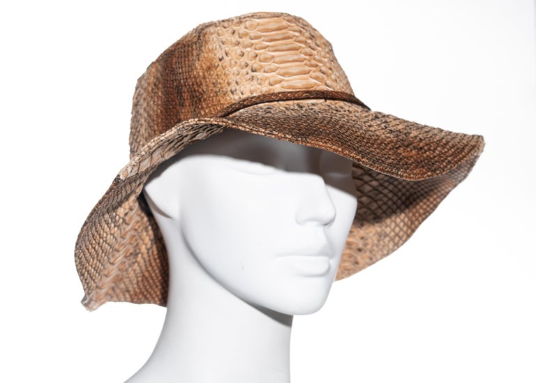 Prada tan python bucket hat, ss 2004          In Excellent Condition For Sale In London, GB