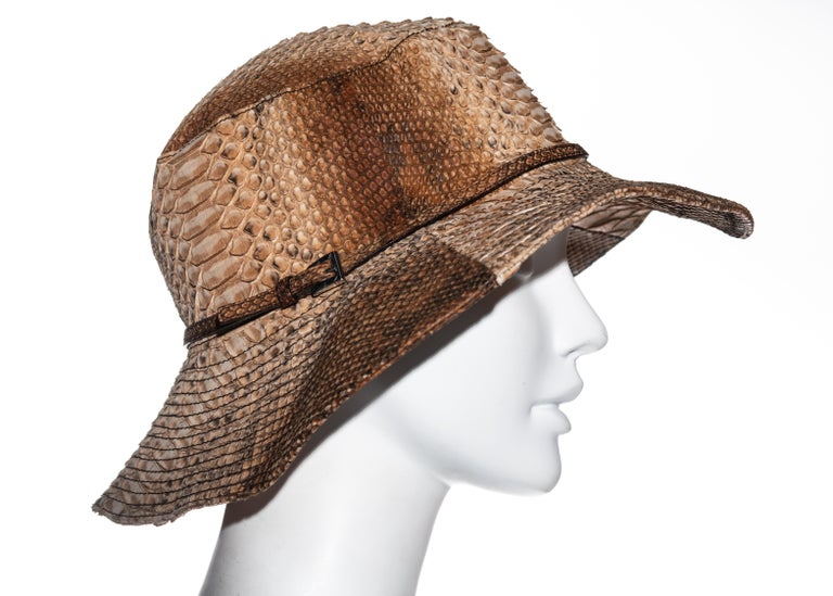 Women's Prada tan python bucket hat, ss 2004          For Sale
