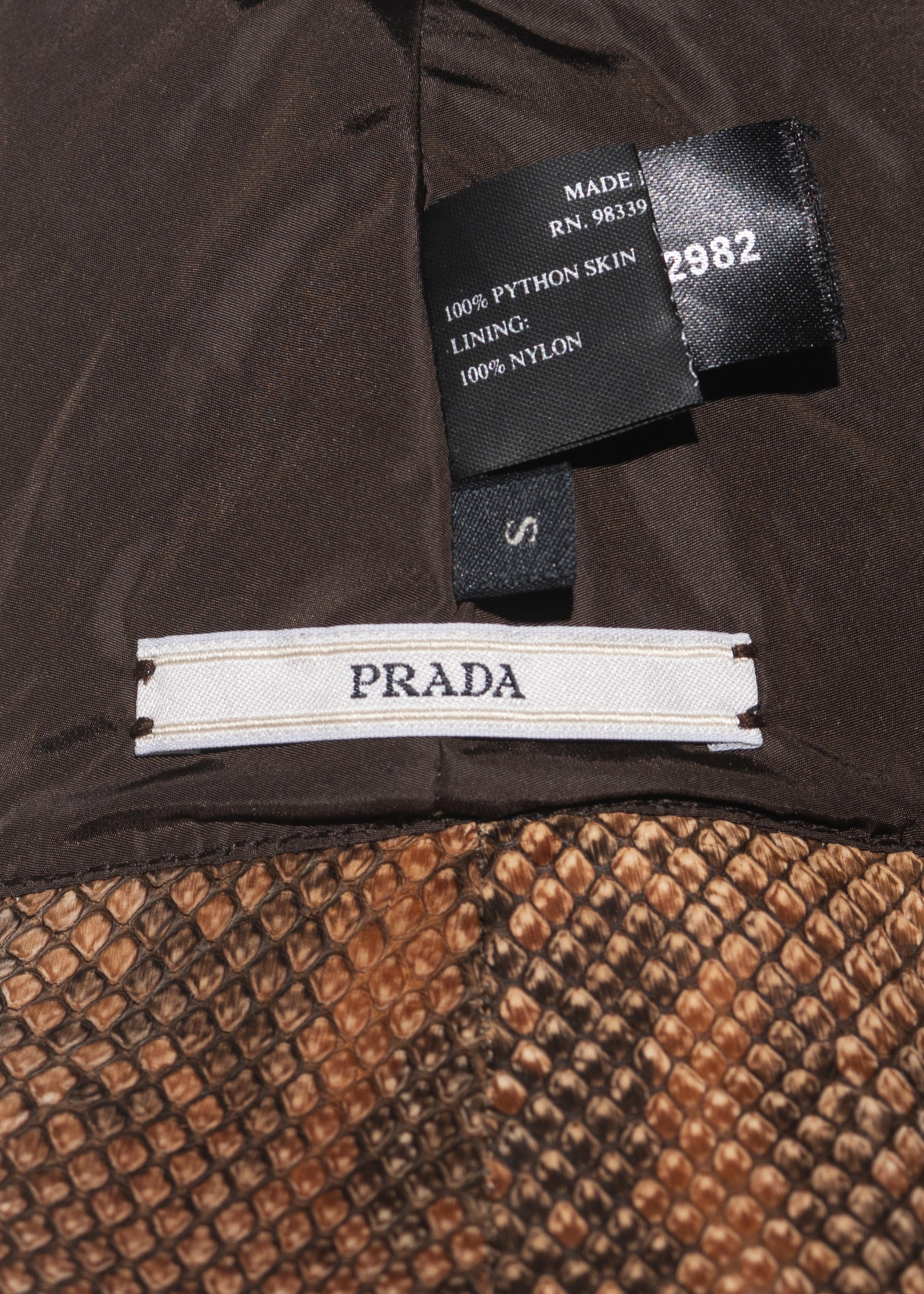 Prada tan python bucket hat, ss 2004          In Excellent Condition For Sale In London, GB