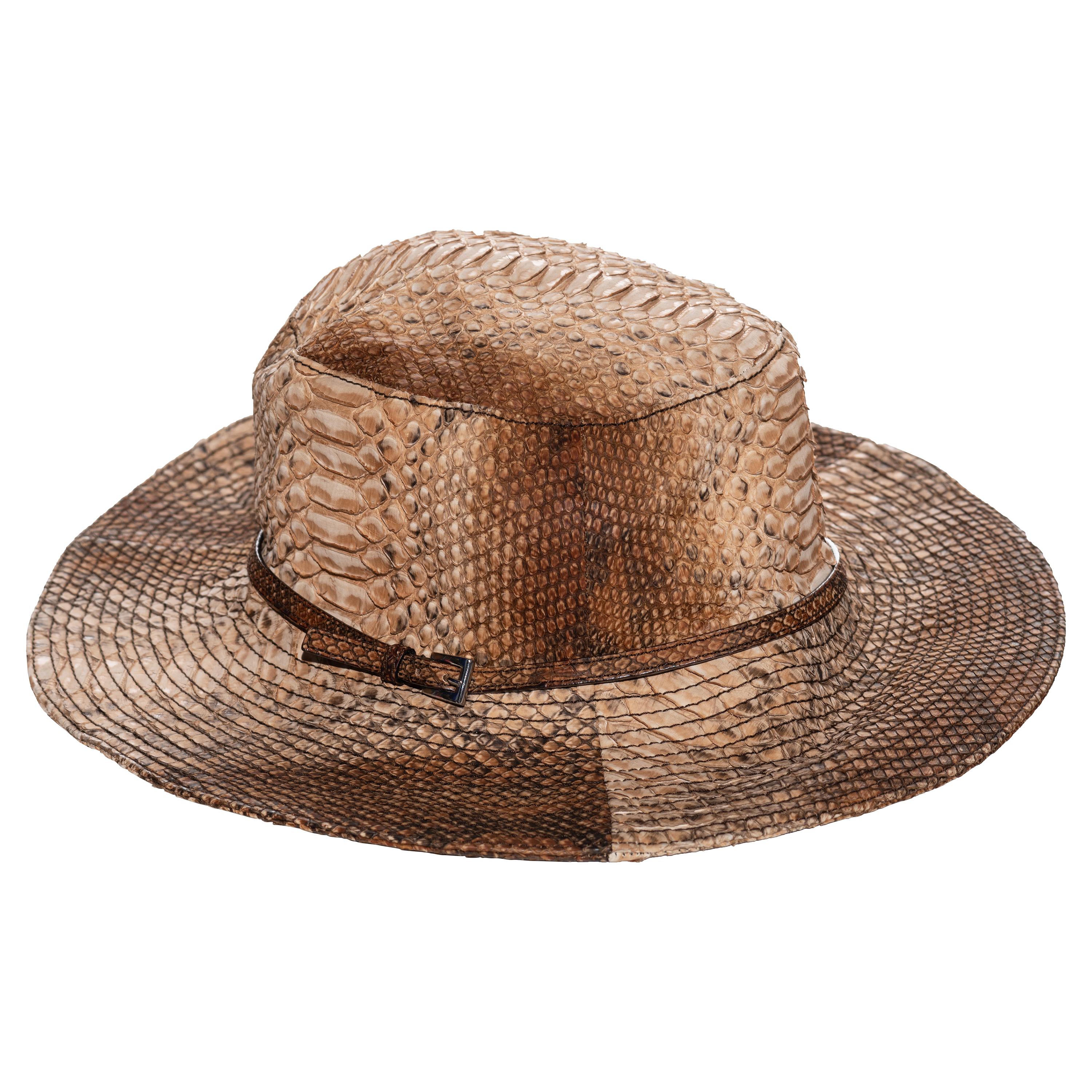Prada tan python bucket hat, ss 2004         