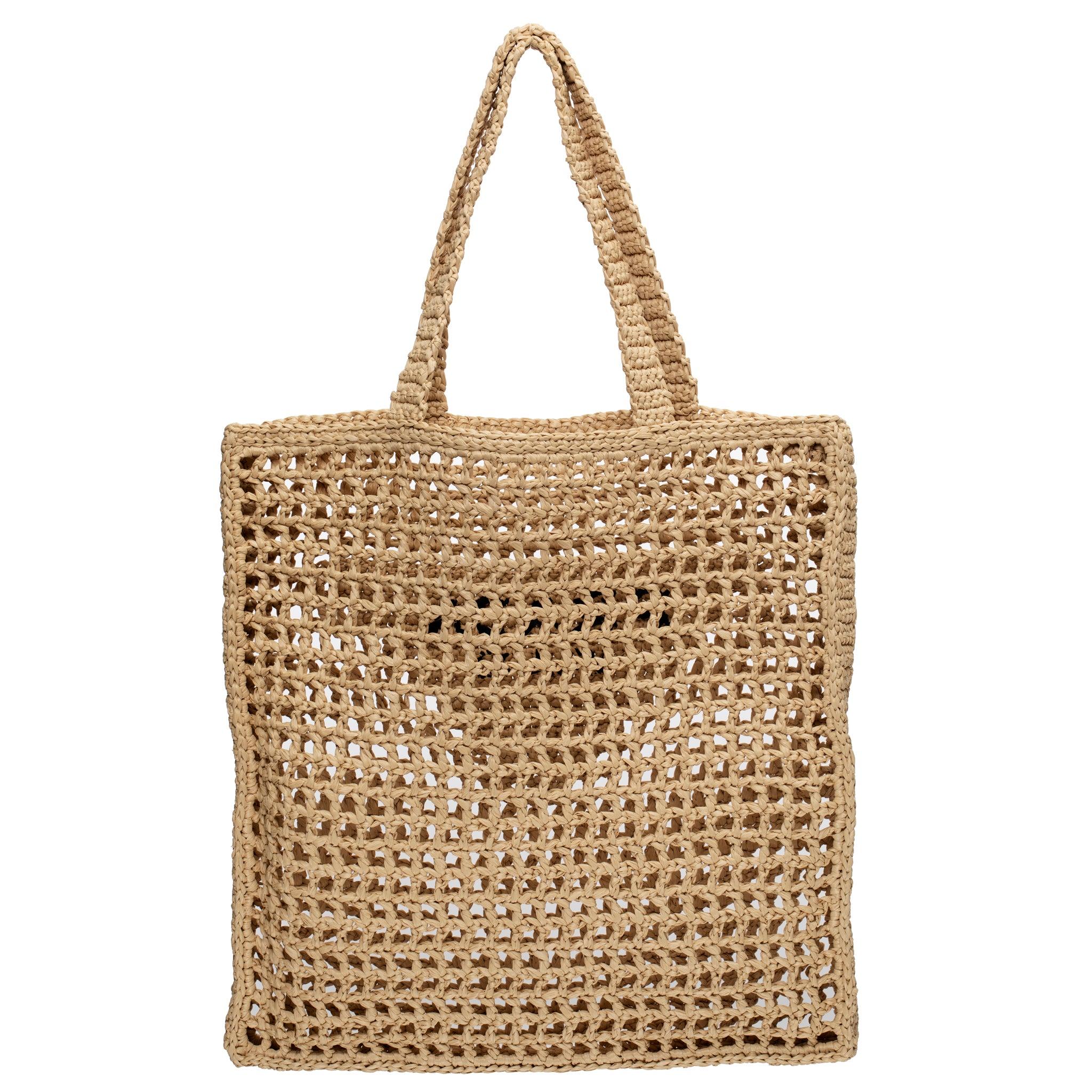 Prada Tan Raffia Tote Bag For Sale 1