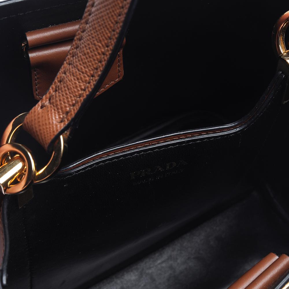Prada Tan Saffiano Leather Medium Panier Top Handle Bag 5