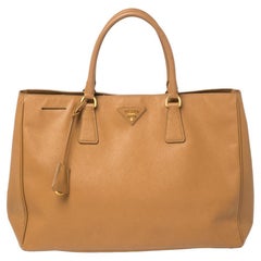 Prada Tan Saffiano Lux Leather Large Gardener's Tote