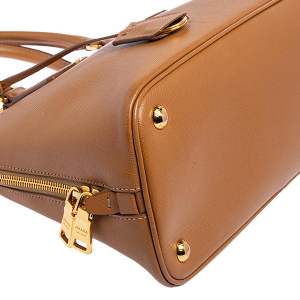 Prada Tan Saffiano Lux Leather Medium Promenade Satchel 2