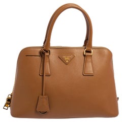 Prada Tan Saffiano Lux Leather Medium Promenade Satchel