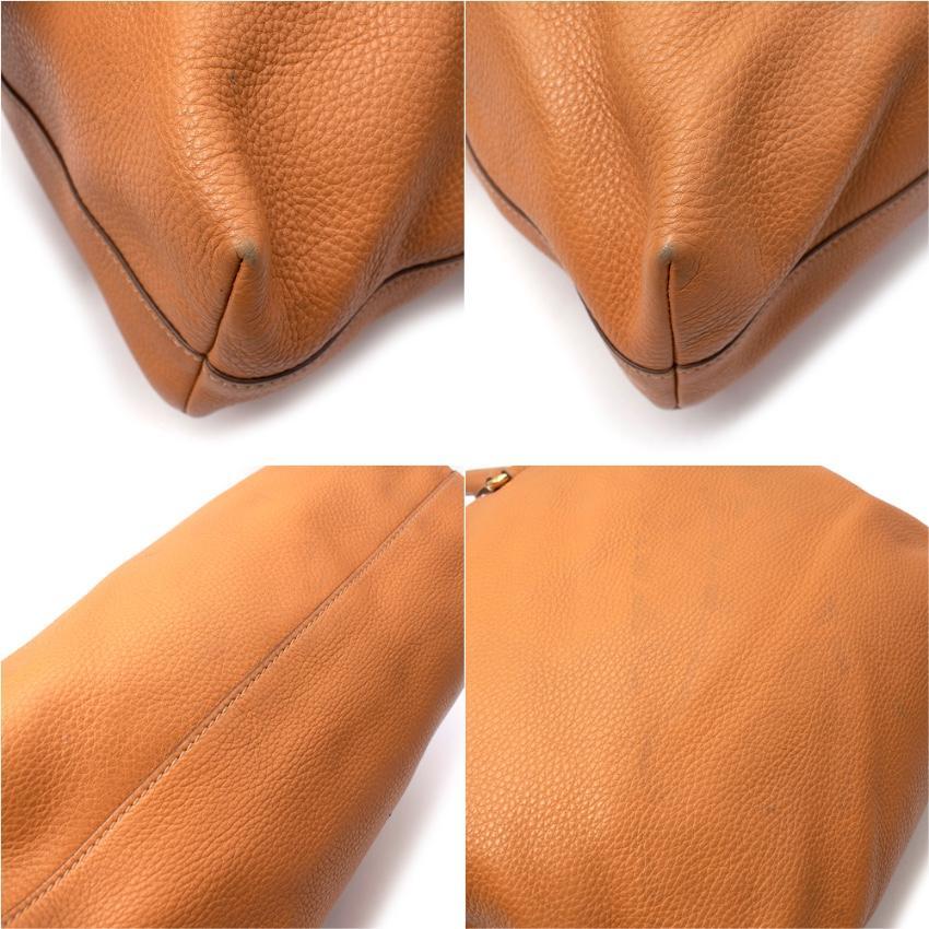Prada Tan Vitello Daino Leather Tote Bag In Good Condition For Sale In London, GB