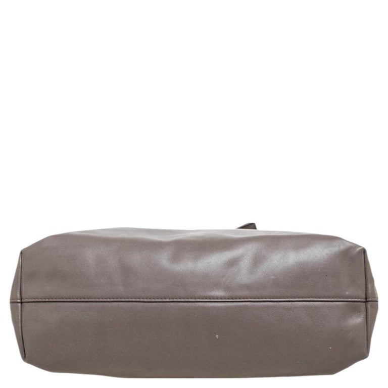 Prada Leather Top Handle Shopper Bag Taupe main image 0