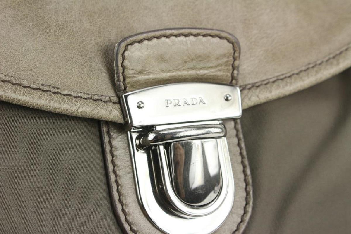 Prada Taupe Nylon x Leather Chain Shoulder bag 921pr61 5
