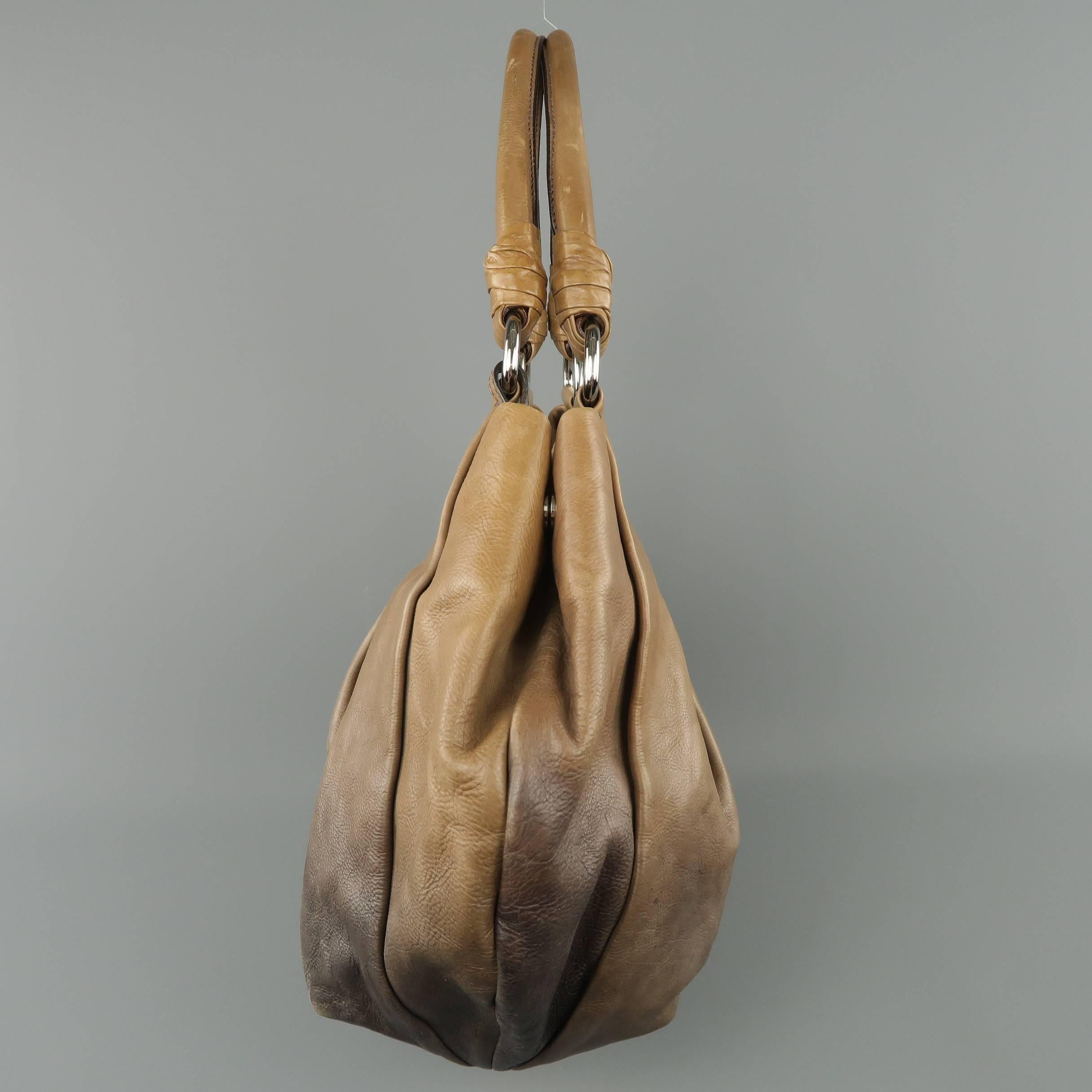 PRADA Taupe Ombre Leather Degrade Blond Mordor Glace Handbag 5