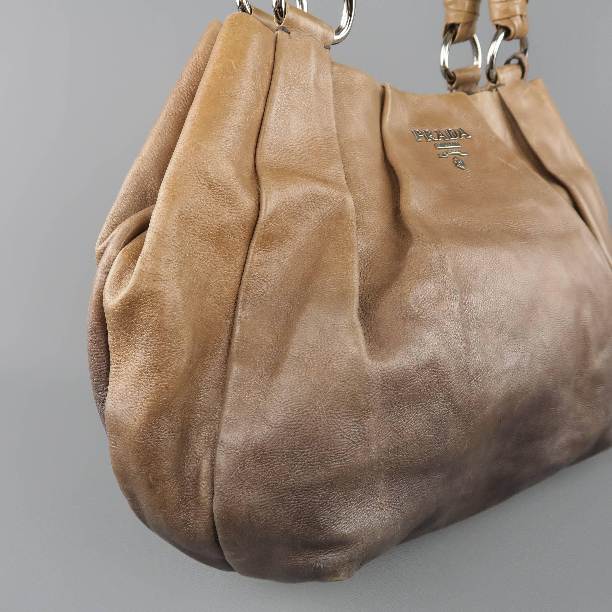 PRADA Taupe Ombre Leather Degrade Blond Mordor Glace Handbag 7