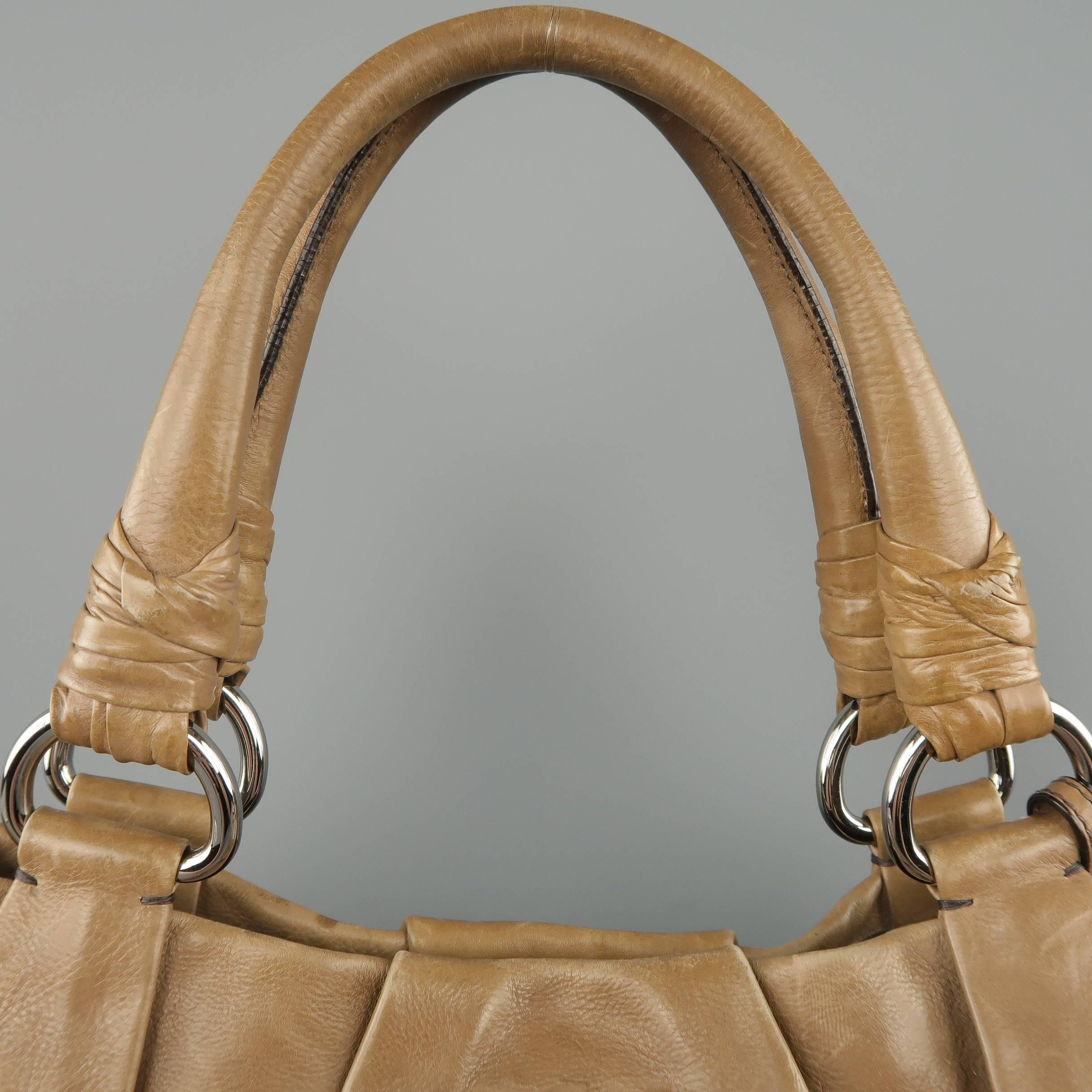 PRADA Taupe Ombre Leather Degrade Blond Mordor Glace Handbag In Fair Condition In San Francisco, CA