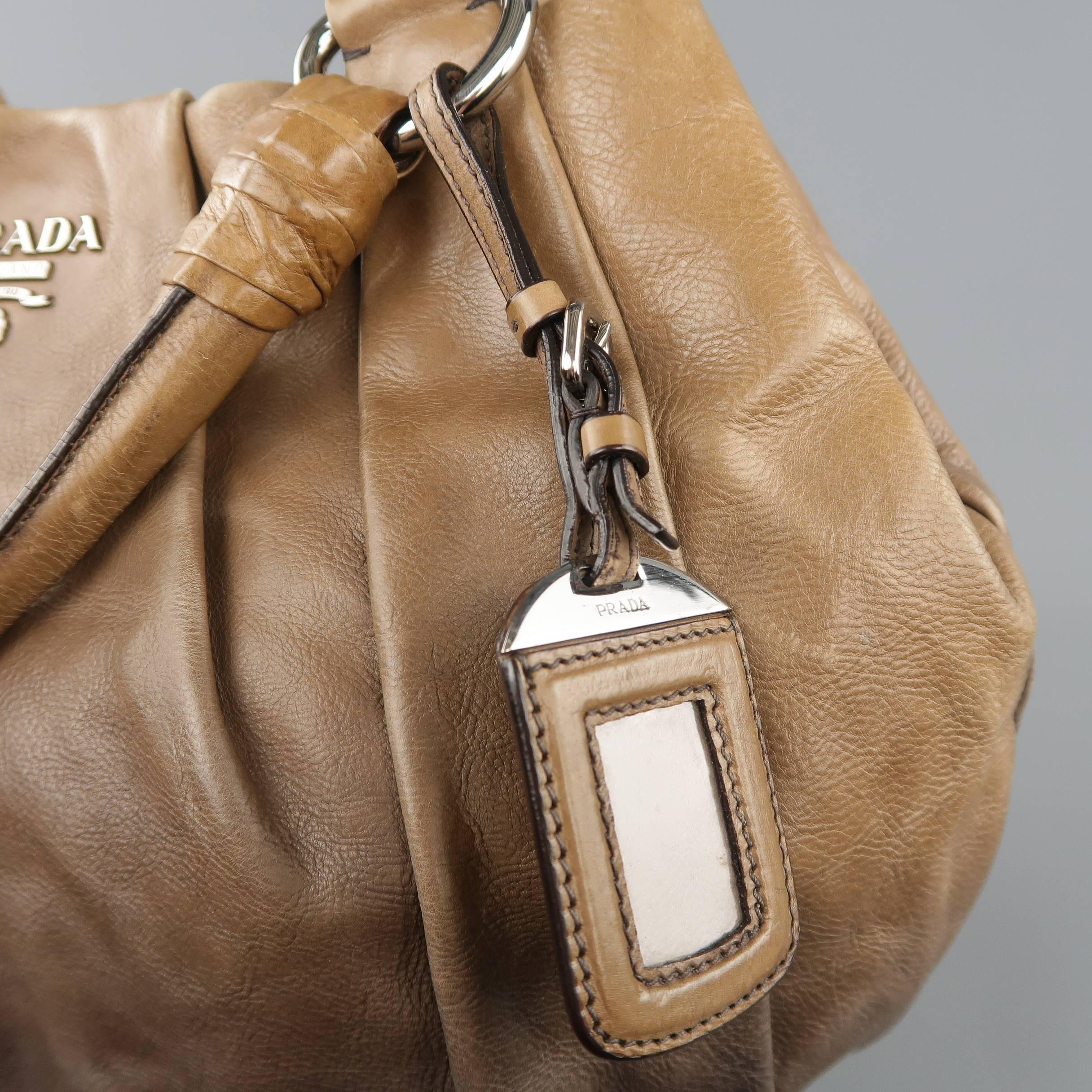 Women's or Men's PRADA Taupe Ombre Leather Degrade Blond Mordor Glace Handbag