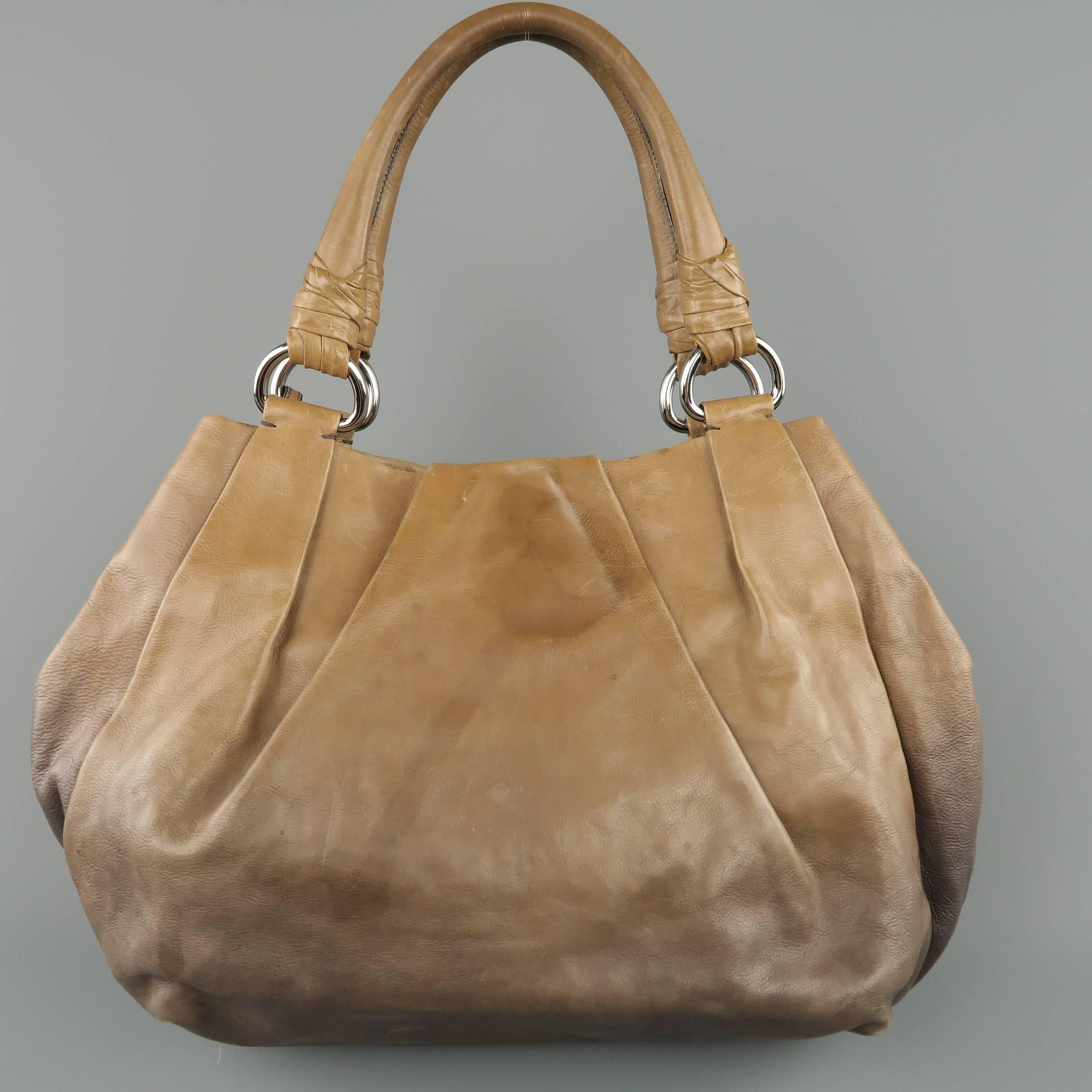 PRADA Taupe Ombre Leather Degrade Blond Mordor Glace Handbag 3