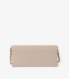 Prada Taupe Pomice Vitello Grain Leather Wallet-on-Chain