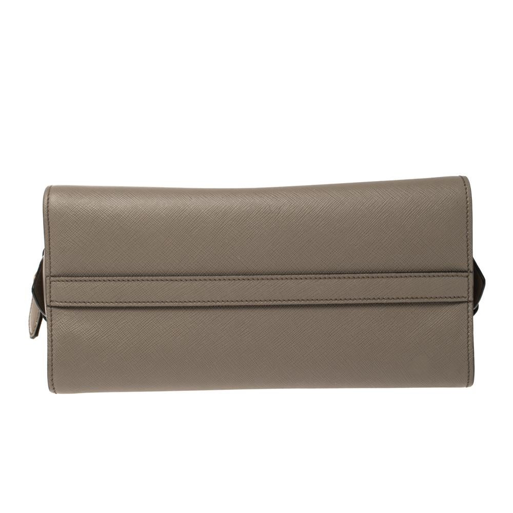 De las mujeres Prada Bolso de piel saffiano topo Borsa a Mano