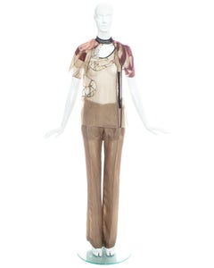 Prada Taupe silk organza fairy pant suit, ss 2008