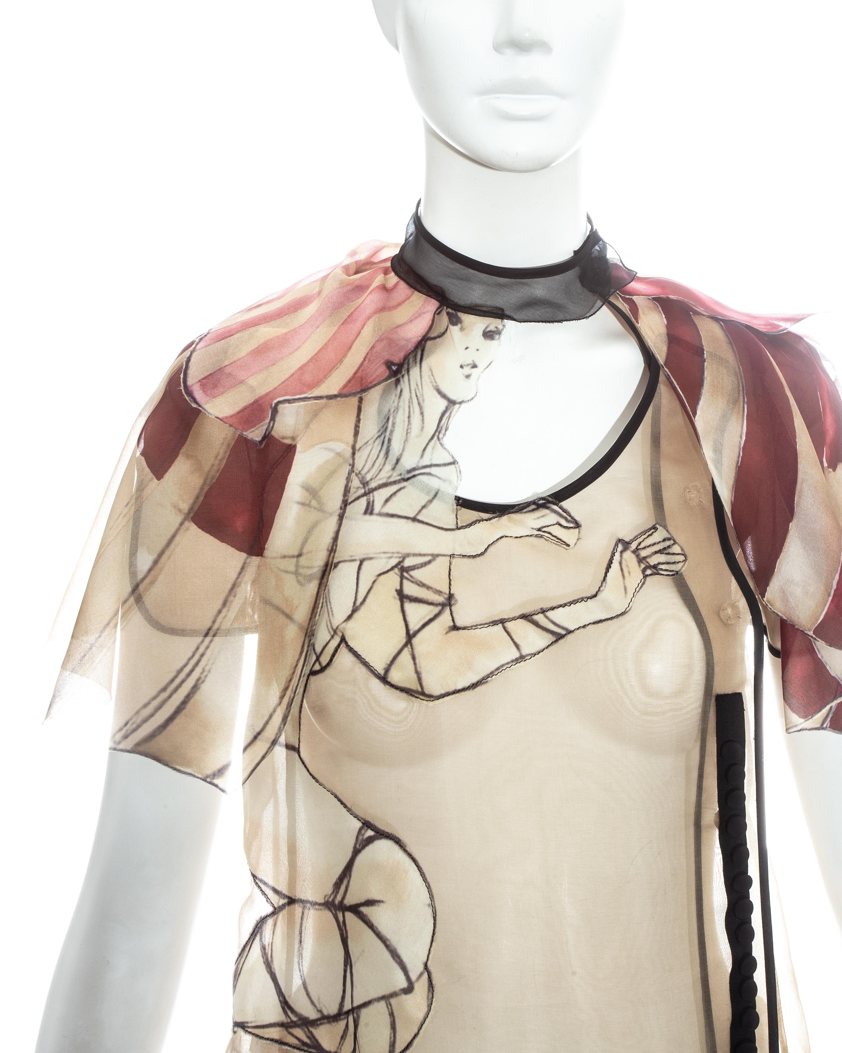 Brown Prada Taupe silk organza fairy pant suit, ss 2008