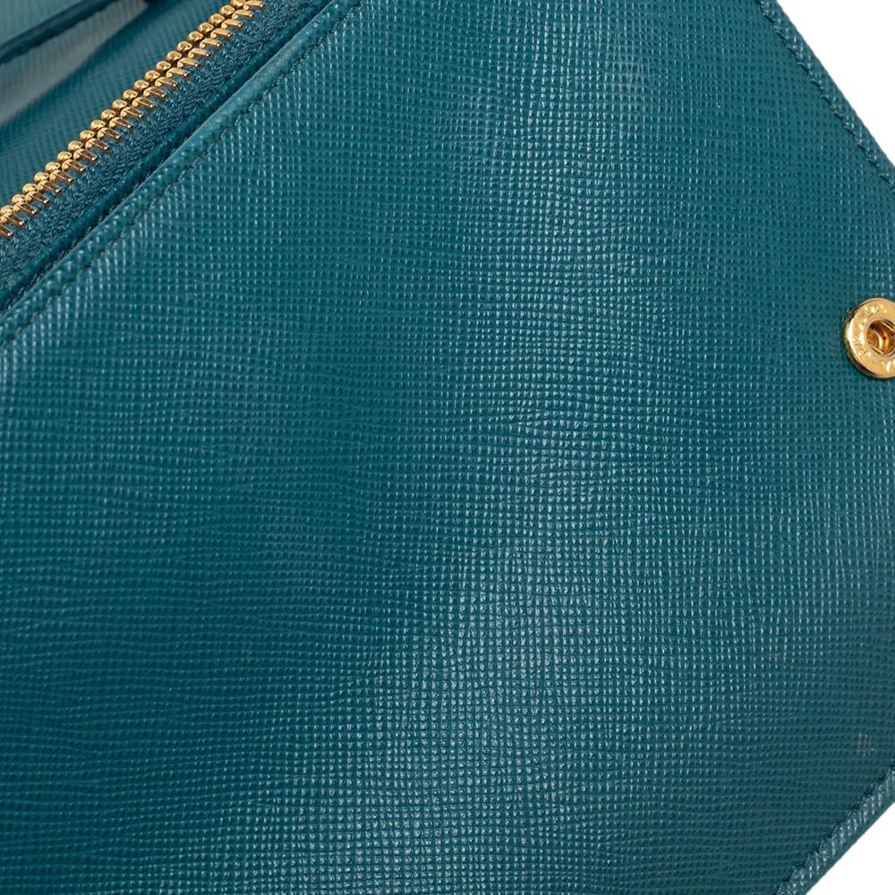 Prada Teal Blue Saffiano Leather Crossbody Bag 5