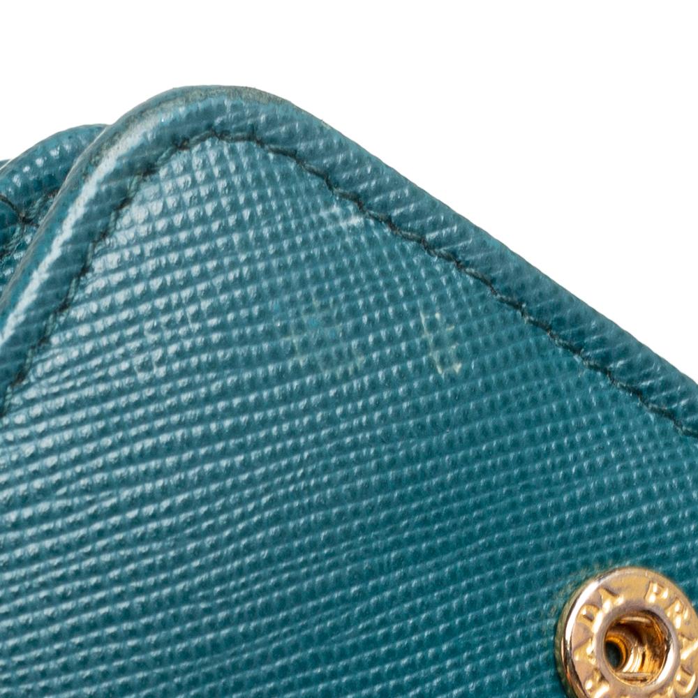 Prada Teal Blue Saffiano Leather Crossbody Bag 6