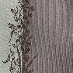 PRADA Teal & Gray Two Tone Floral Stripe Silk Tie