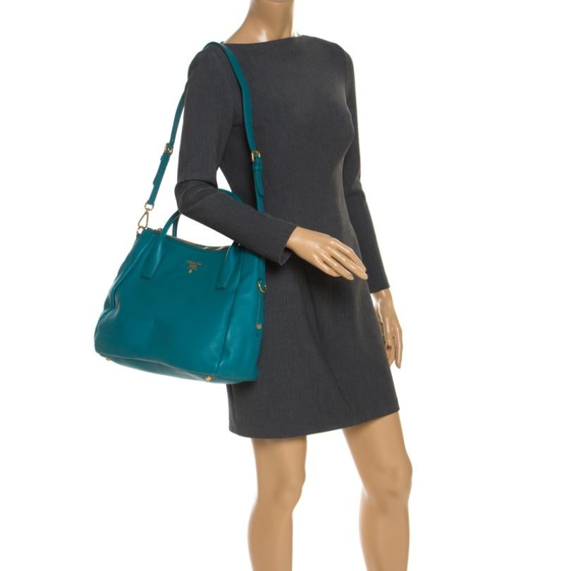 prada teal bag