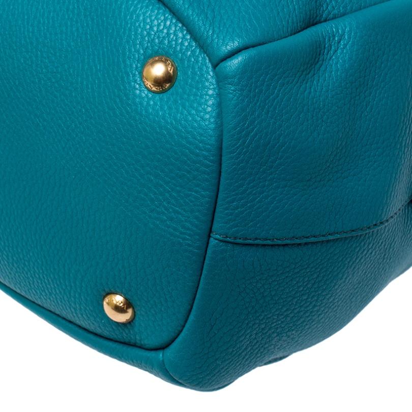 Prada Teal Leather Vitello Daino Sacca 2 Manici Hobo 1