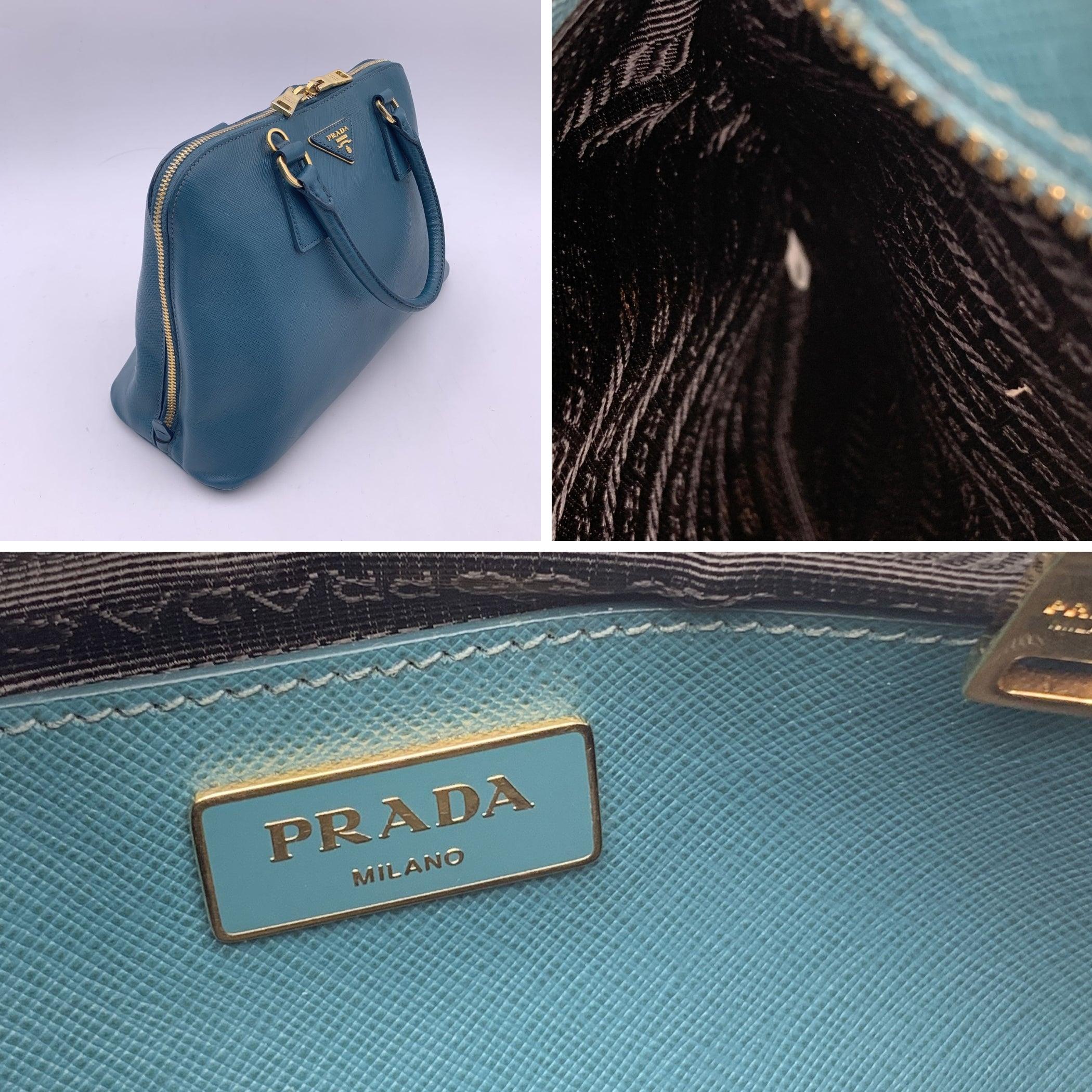 Prada Teal Saffiano Leder Promenade Tote Satchel Tasche Handtasche 3