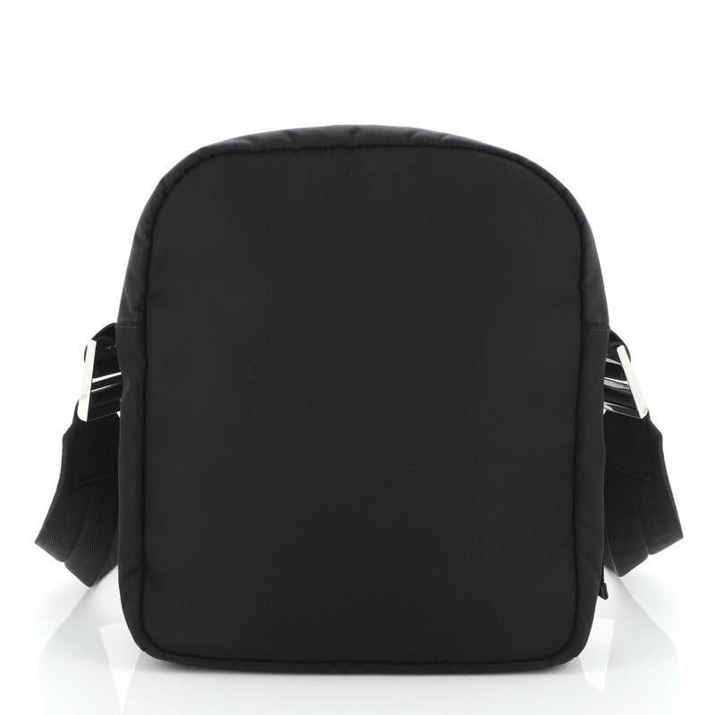 Black Prada Technical Zip Messenger Bag Tessuto Small