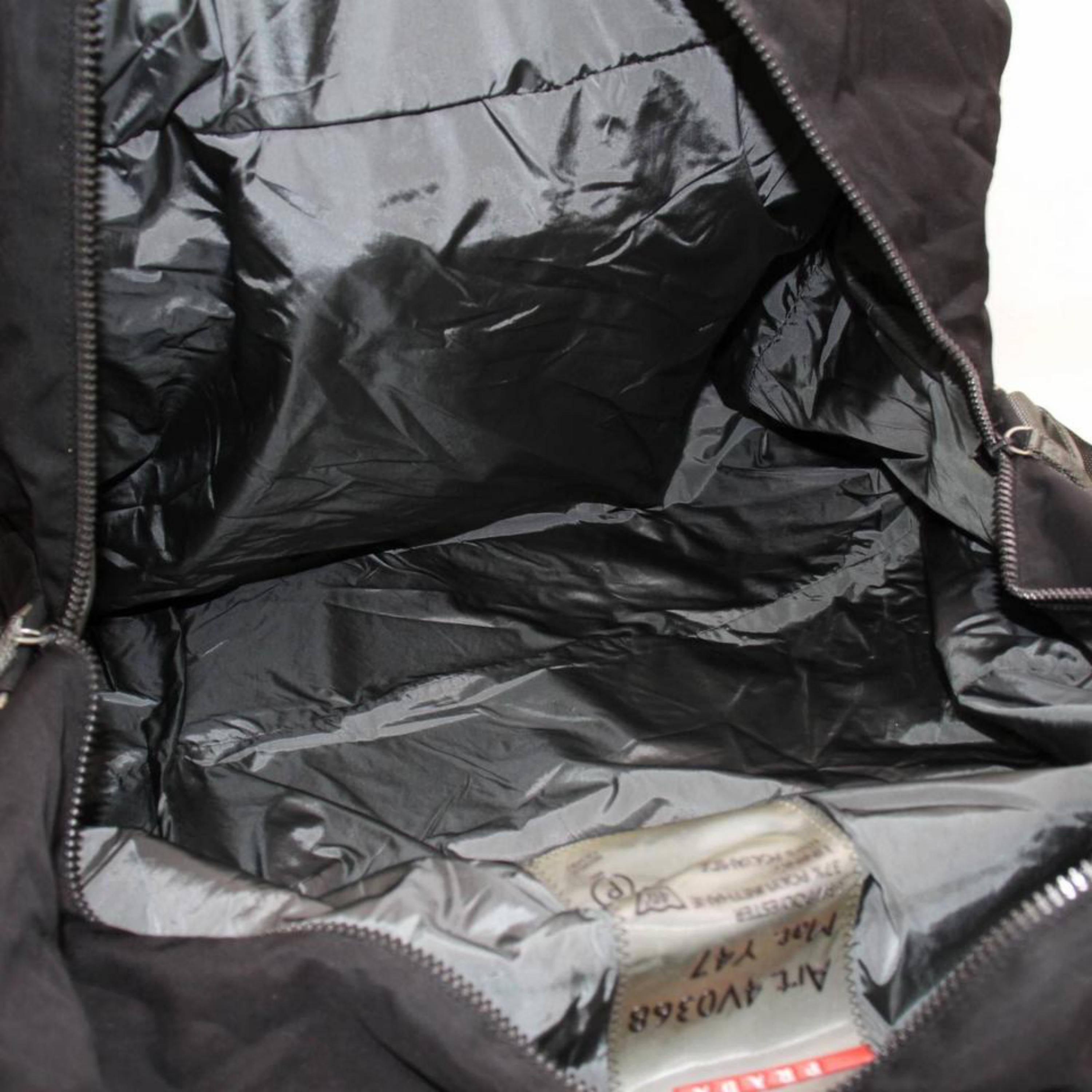 Women's Prada Tessuto 2way Sports Luggage Duffle 868426 Black Nylon Weekend/Travel Bag For Sale