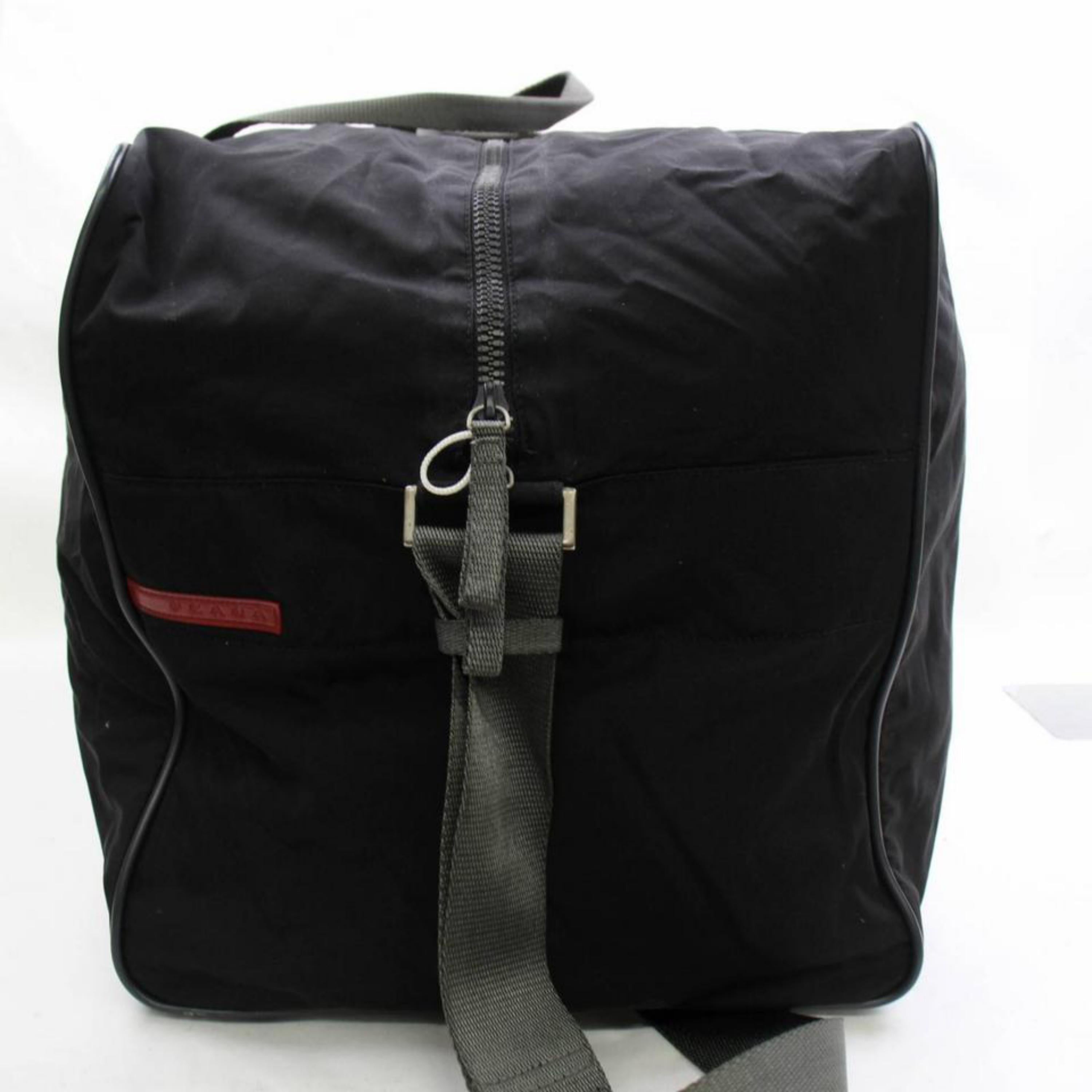 Prada Tessuto 2way Sports Luggage Duffle 868426 Black Nylon Weekend/Travel Bag For Sale 4