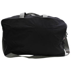 Vintage Prada Tessuto 2way Sports Luggage Duffle 868426 Black Nylon Weekend/Travel Bag