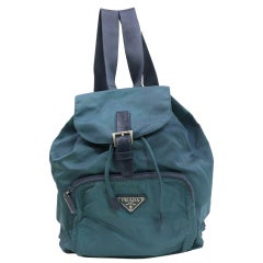 Vintage Prada Tessuto 870748 Blue Nylon Backpack