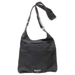 Vintage Prada Tessuto Cross Body 869220 Black Nylon Messenger Bag