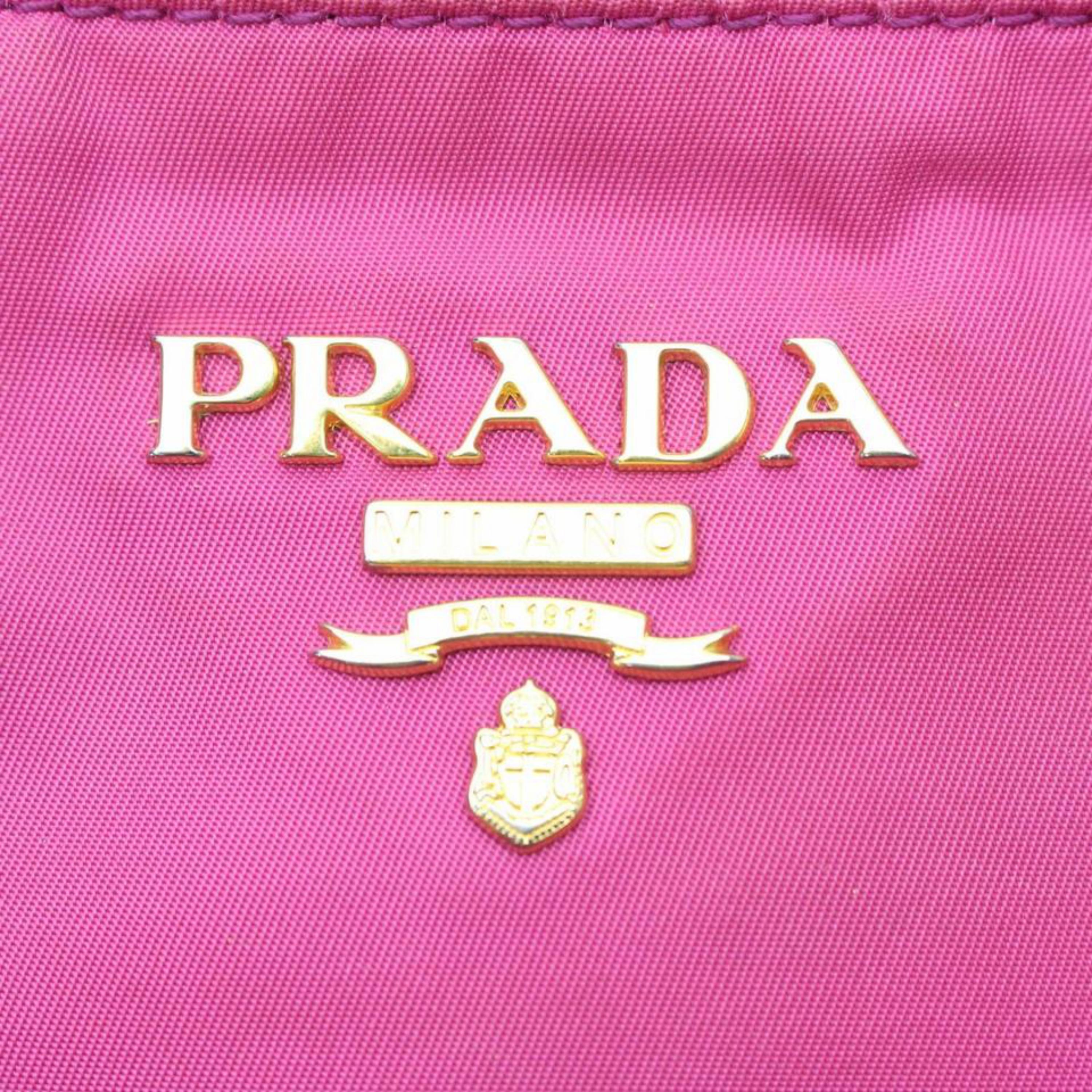 Women's Prada Tessuto Messenger 868871 Pink Nylon Cross Body Bag