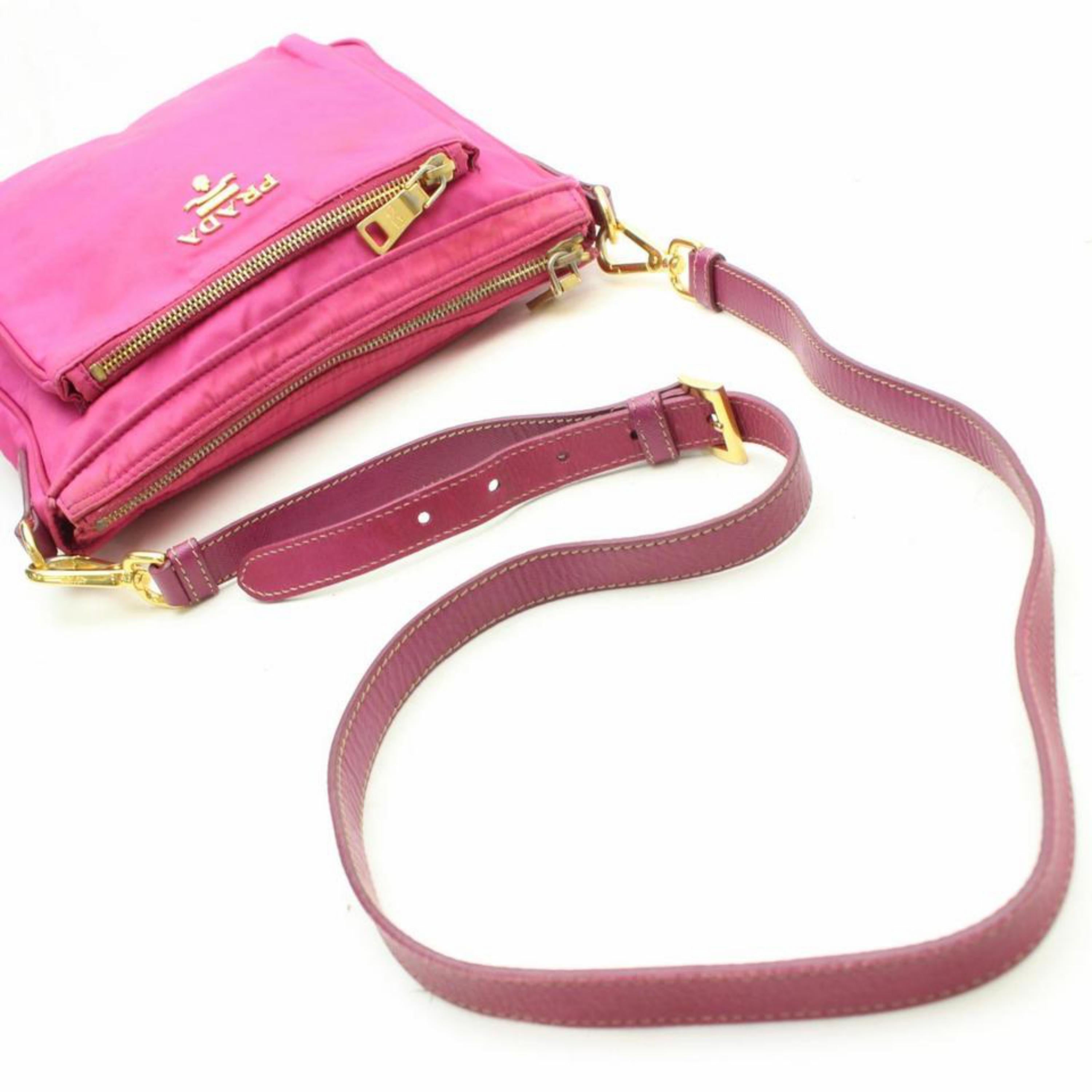 Prada Tessuto Messenger 868871 Pink Nylon Cross Body Bag 1