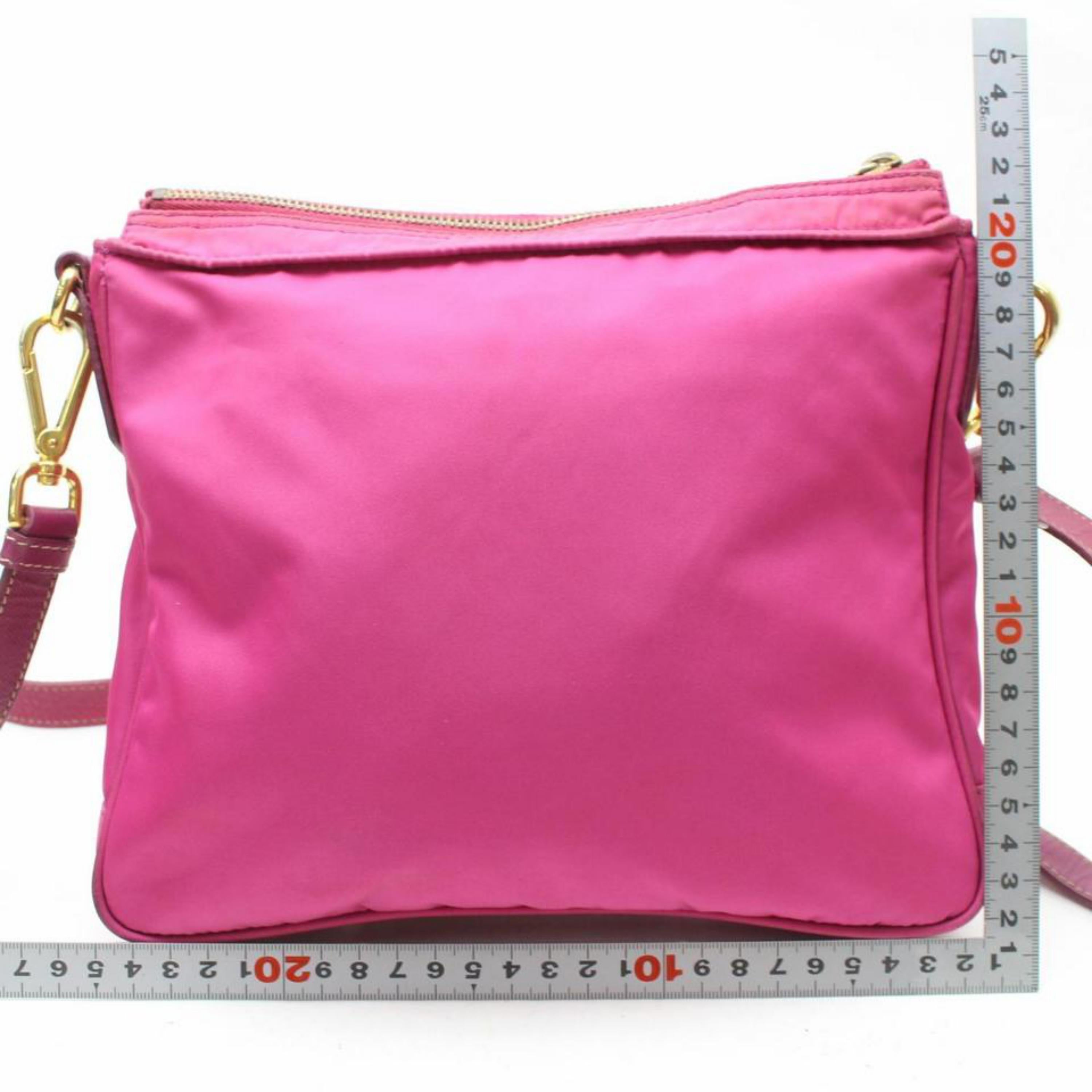Prada Tessuto Messenger 868871 Pink Nylon Cross Body Bag 2