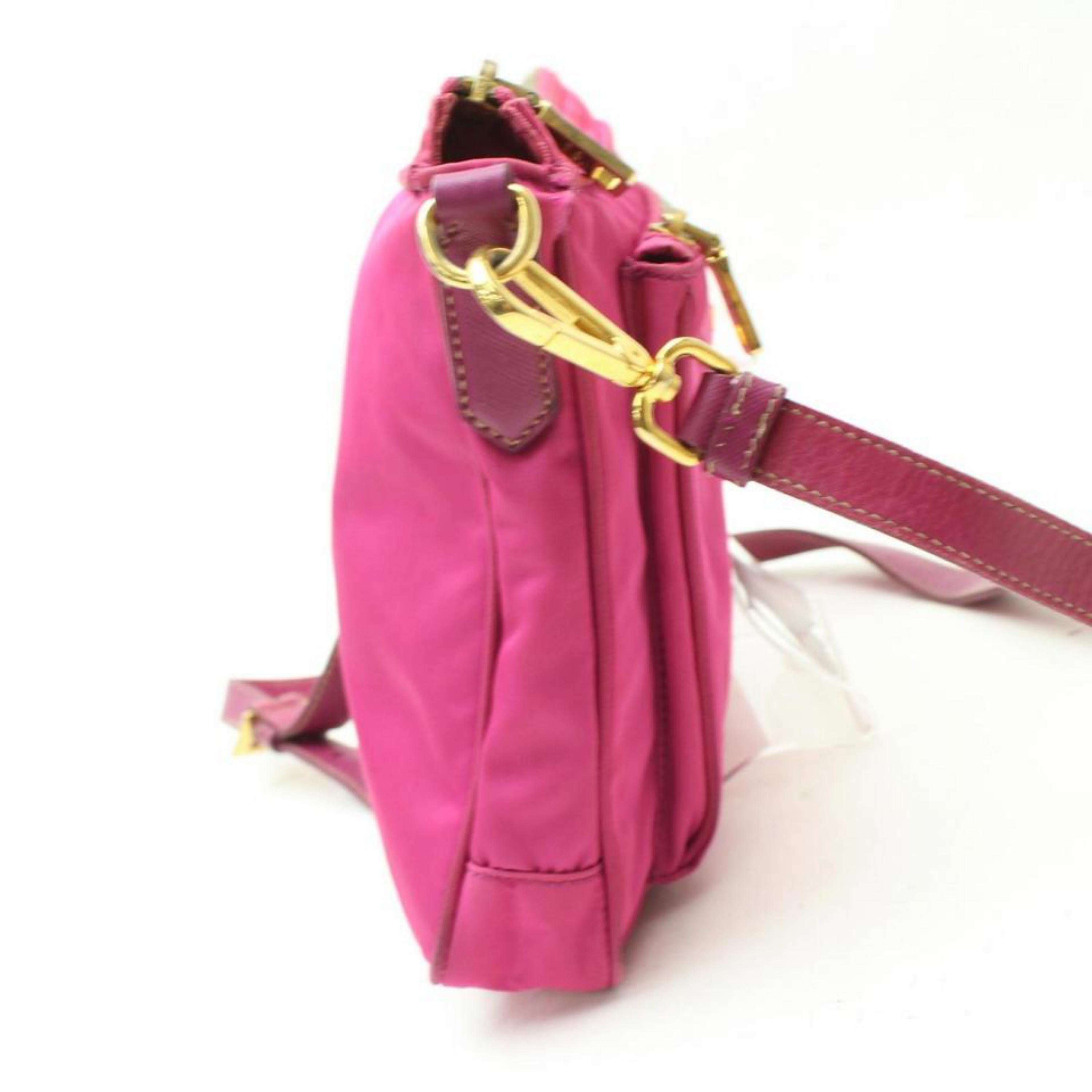 Prada Tessuto Messenger 868871 Pink Nylon Cross Body Bag 4