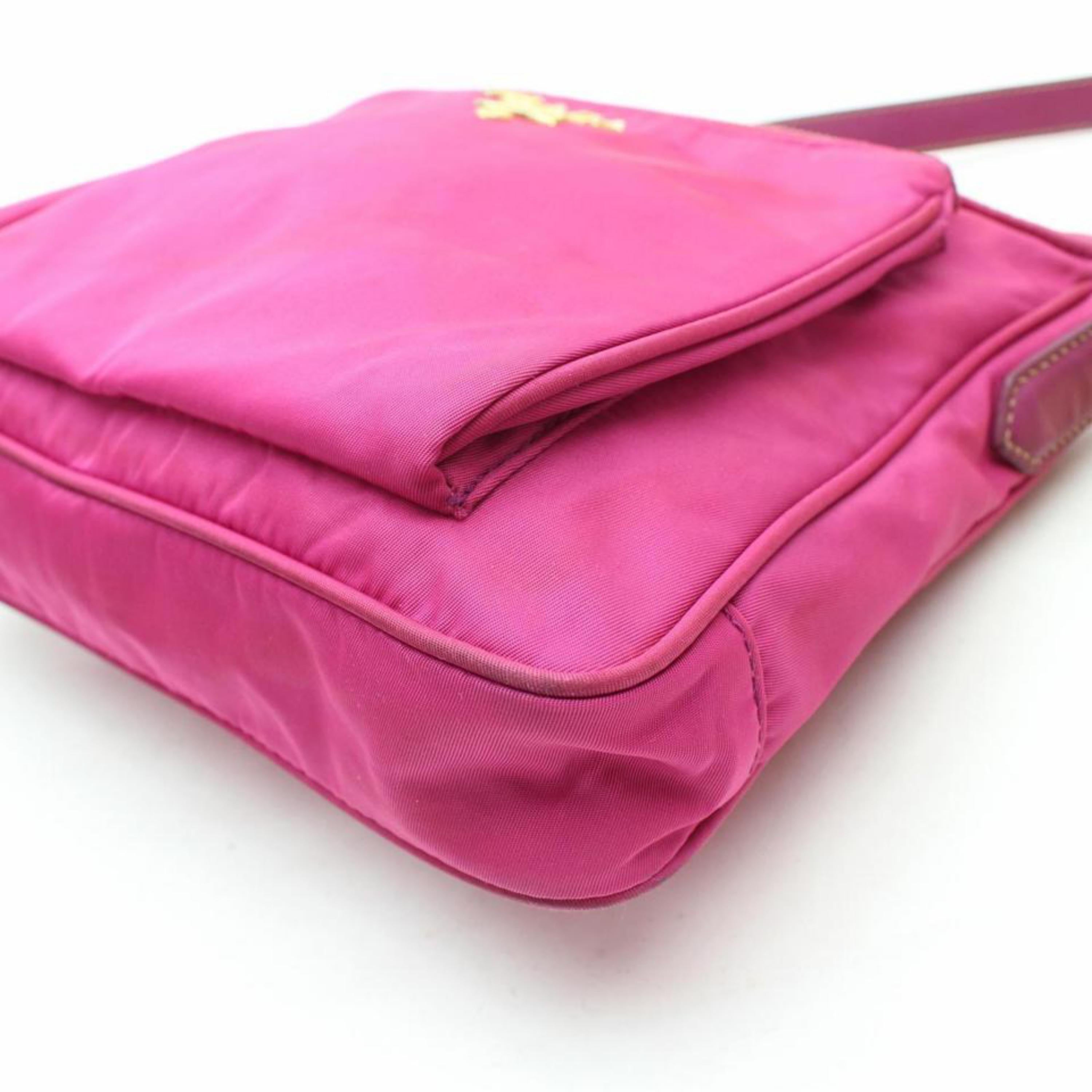 Prada Tessuto Messenger 868871 Pink Nylon Cross Body Bag 5