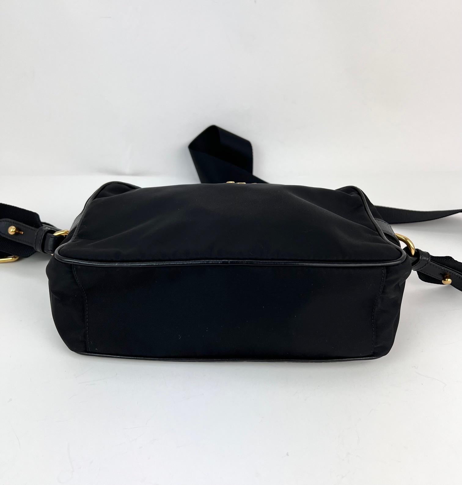 Prada Tessuto Nylon Bandoliera Black Crossbody Camera Bag For Sale 6