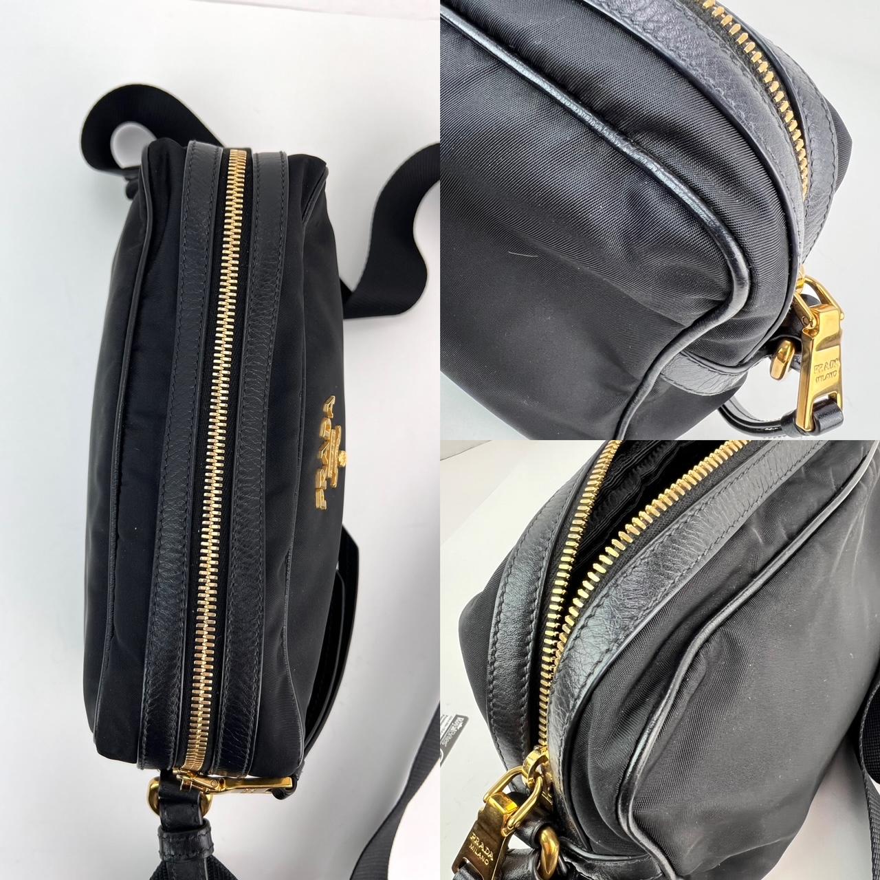 Prada Tessuto Nylon Bandoliera Black Crossbody Camera Bag In Good Condition For Sale In Freehold, NJ