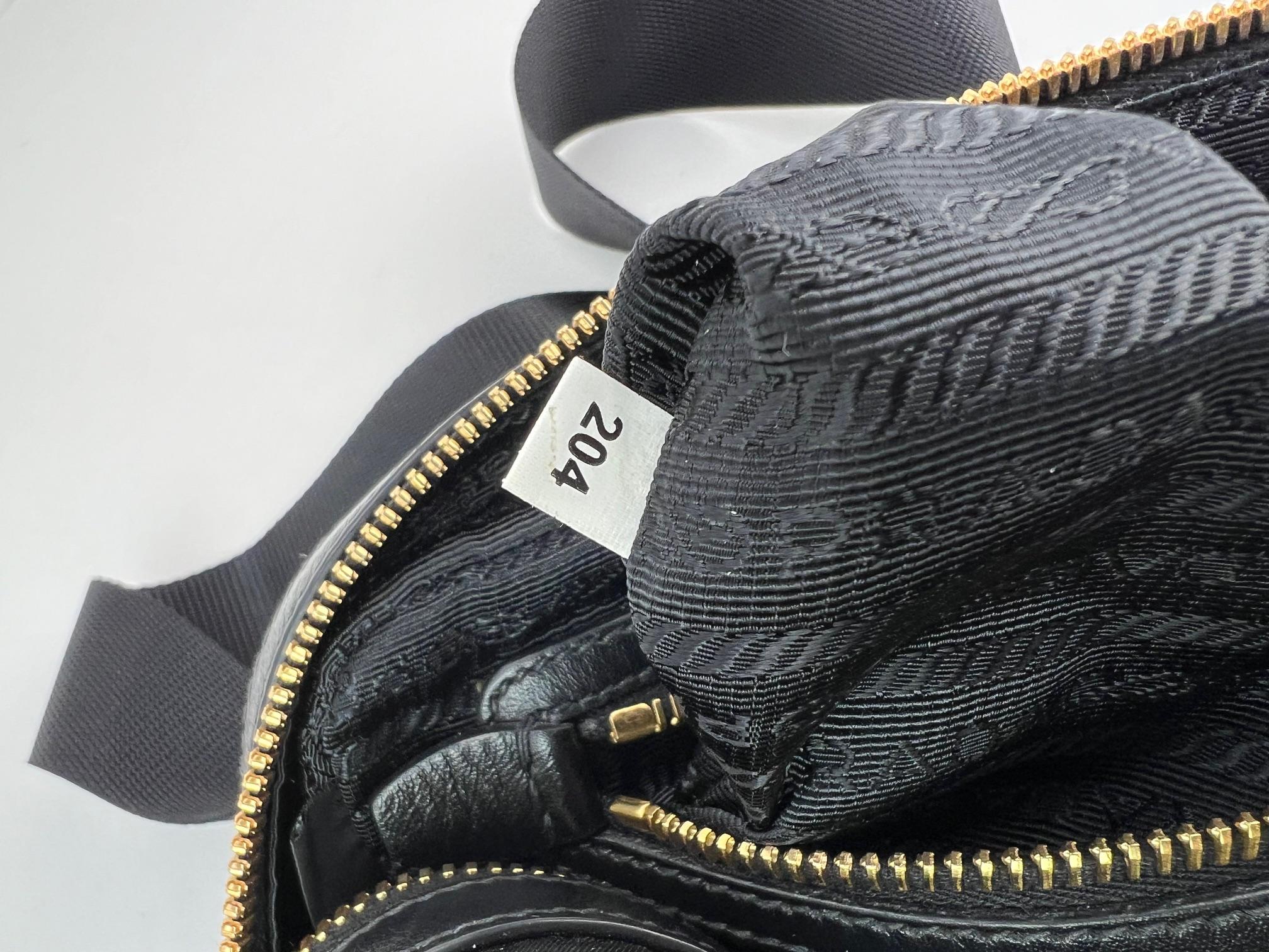 Prada Tessuto Nylon Bandoliera Black Crossbody Camera Bag For Sale 3
