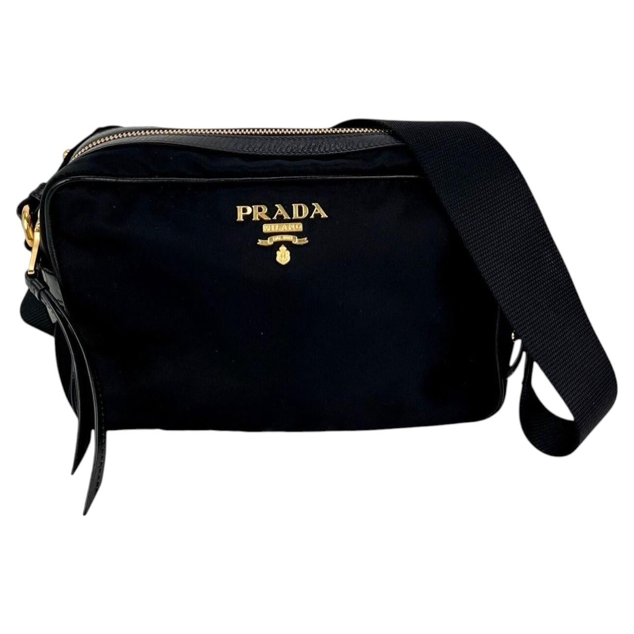 Prada Tessuto Nylon Bandoliera Nero Crossbody Camera Bag
