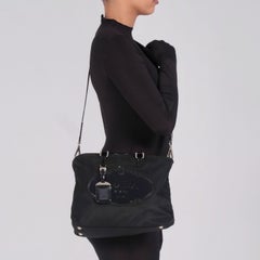Prada Tessuto Nylon Black Logo Tote Bag