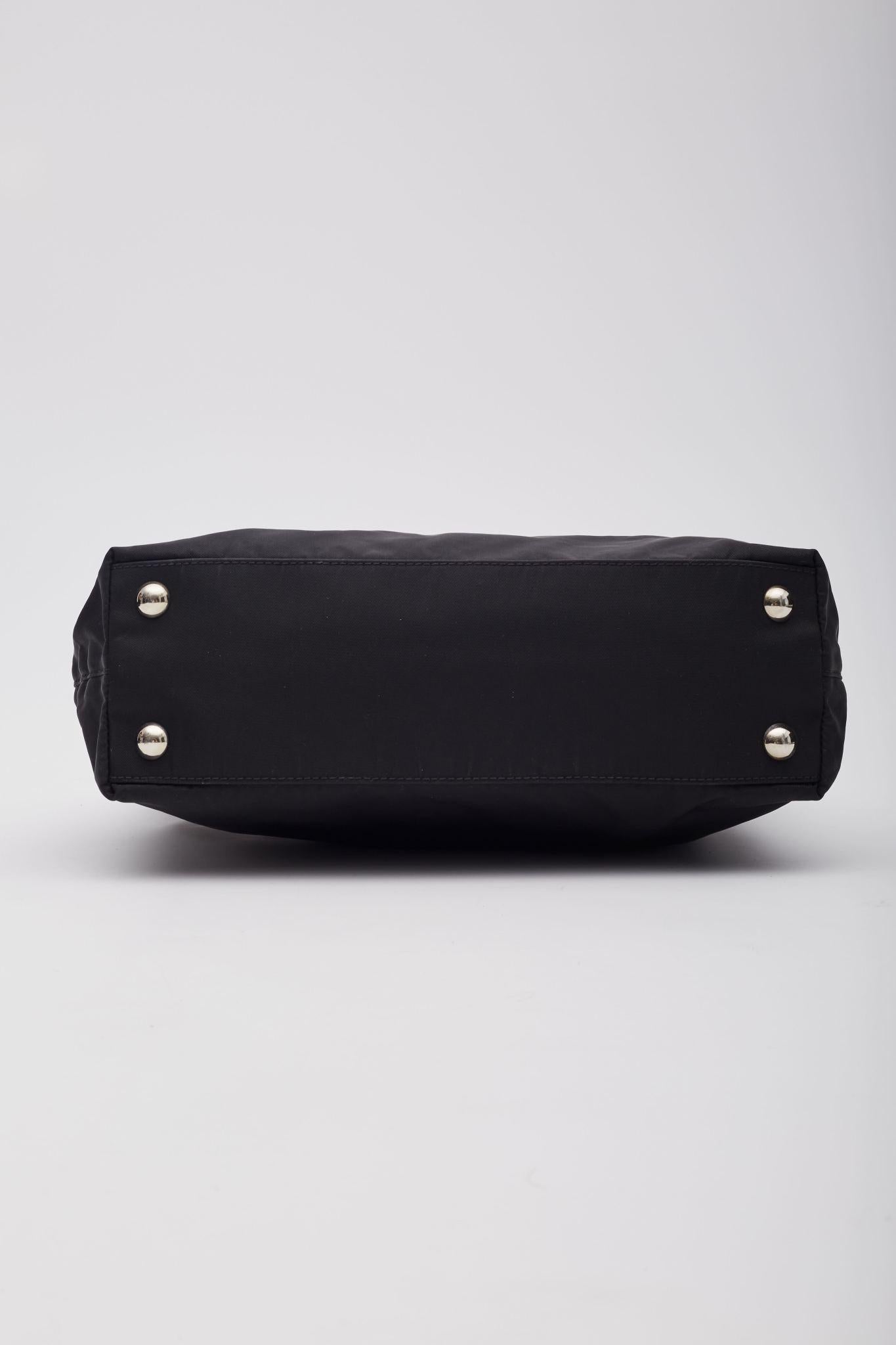 Prada Tessuto Nylon Black Logo Tote Bag For Sale 1
